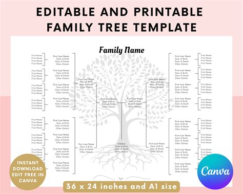 family tree template 8 members|Free Editable Family Tree Maker Templates.